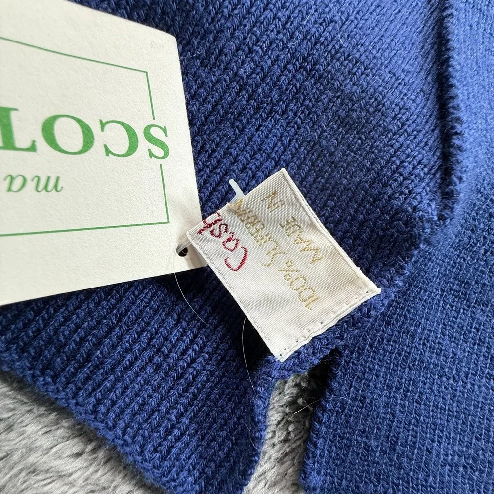 Lambswool Scotland Navy Blue Scarf 74